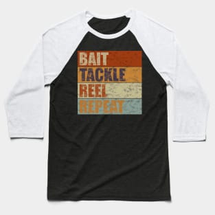 Bait Tackle Reel Repeat Retro Baseball T-Shirt